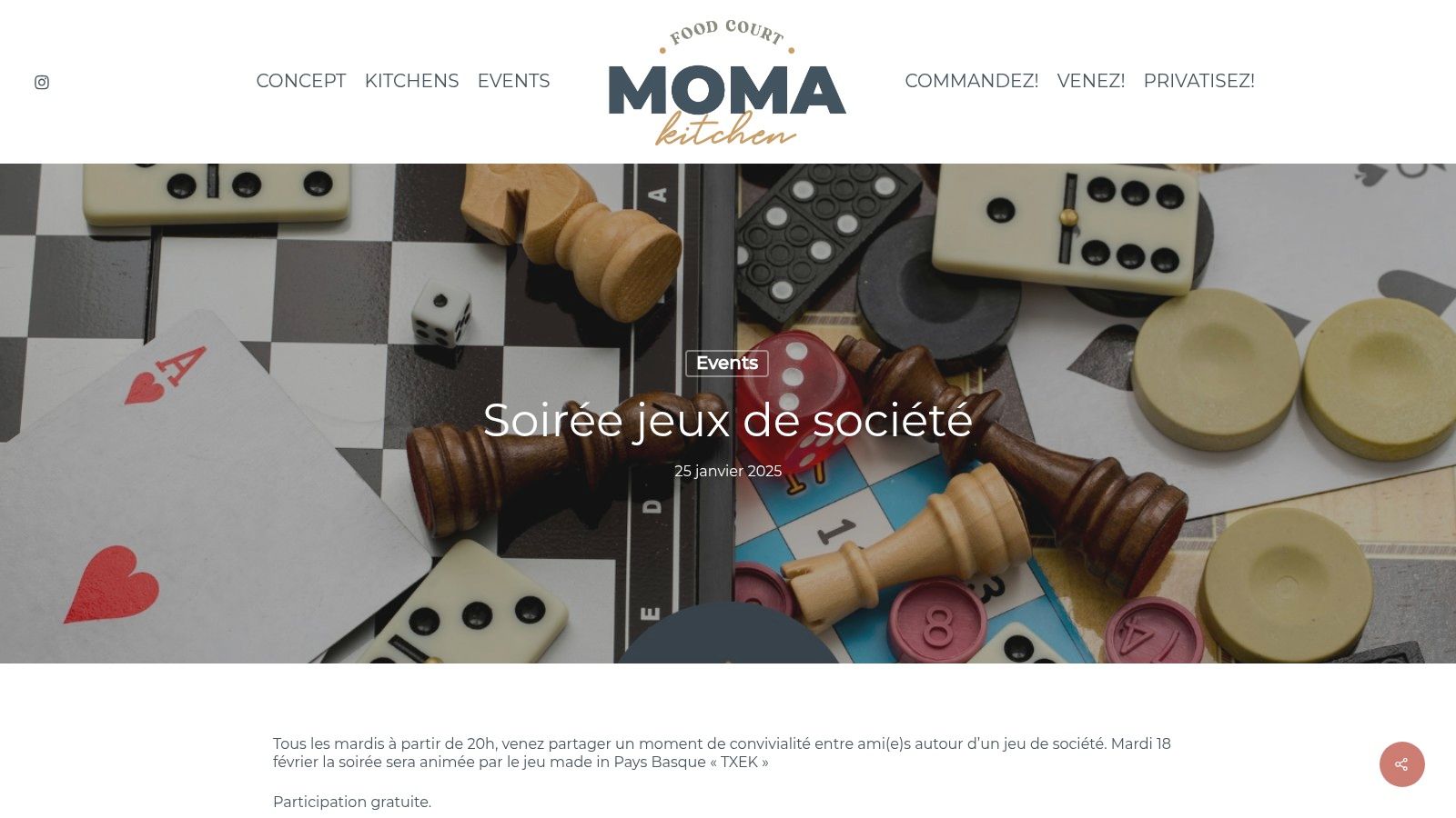 MOMA Kitchen – Soirées jeux de société (Bayonne)