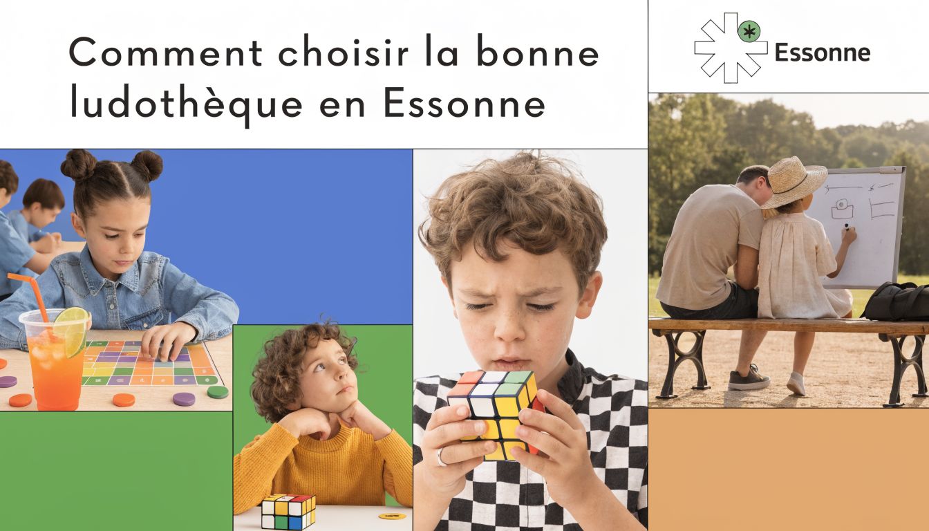 Des enfants jouant à des jeux de réflexion dans une ludothèque située dans le département de l'Essonne.