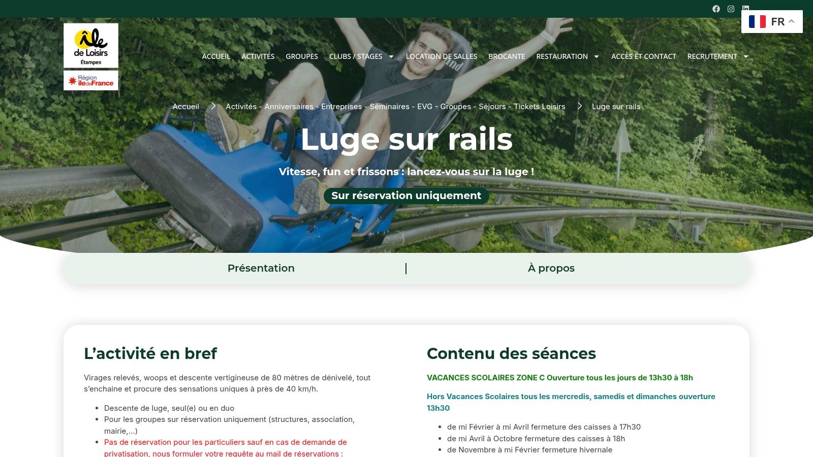 Île de Loisirs d'Étampes : luge d'été et activités nature